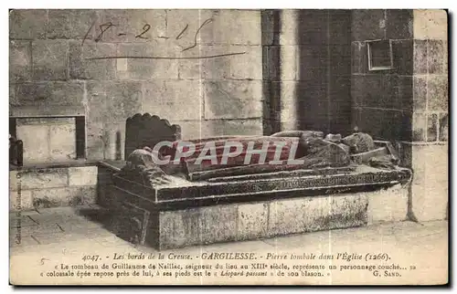 Cartes postales Gargilesse Les Bords de la Creuse Pierre tombale dans L Eglise