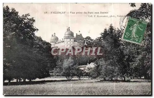 Cartes postales Valencay Vue prise du Parc aux Daims