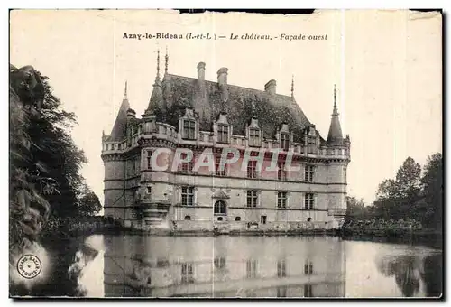 Cartes postales Azay le Rideau Le Chateau Facade ouest