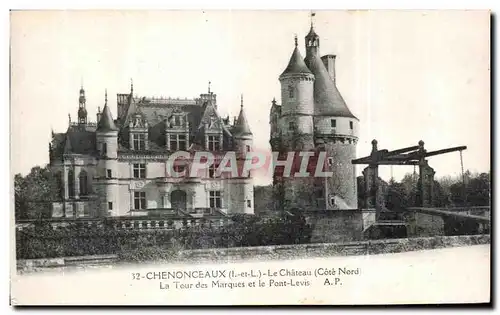 Ansichtskarte AK Chenonceaux Le Chateau La TOur des Marques et le Pont Levis