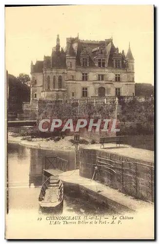 Cartes postales Chenonceaux Le Chateau L Aile Thomas Bahier et le Port