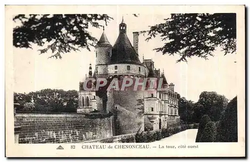 Cartes postales Chenonceaux Le Chateau La Tour cote ouest