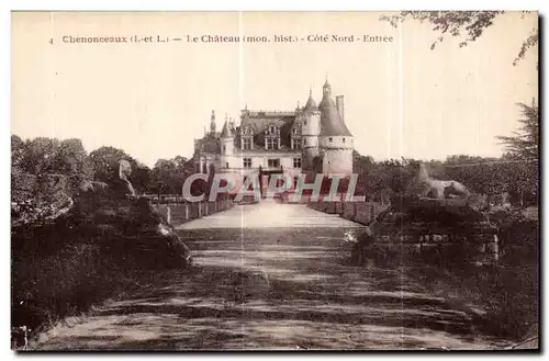 Cartes postales Chenonceaux Le Chateau cote Nord Entree