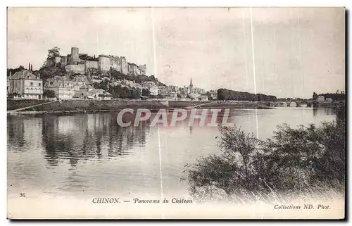 Ansichtskarte AK Chinon Panorama du Cbateau