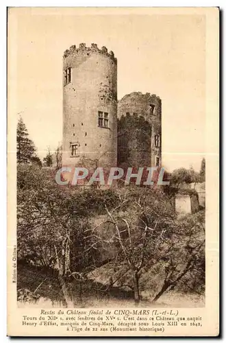 Cartes postales Restes du Chateau feodal de Cinq Mars Tours du 12eme