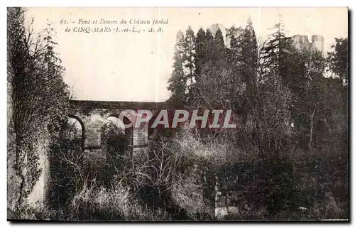 Ansichtskarte AK Pont et Douves du Chateau feodal de Cinq Mars