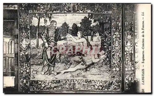 Cartes postales Langeais Tapisserie Creation de la femme Eve