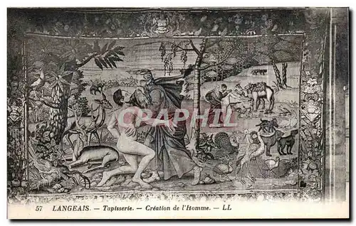 Cartes postales Langeais Tapisserie Creation de I Homme Adam