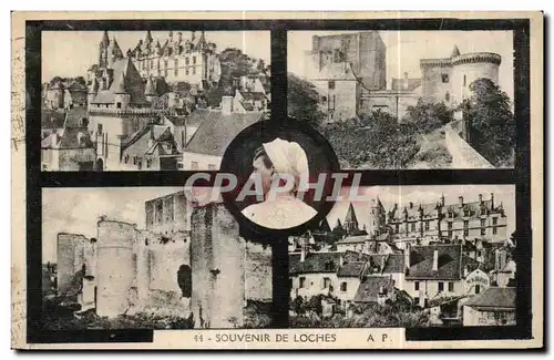 Cartes postales Souvenir De Loches Folklore Costume