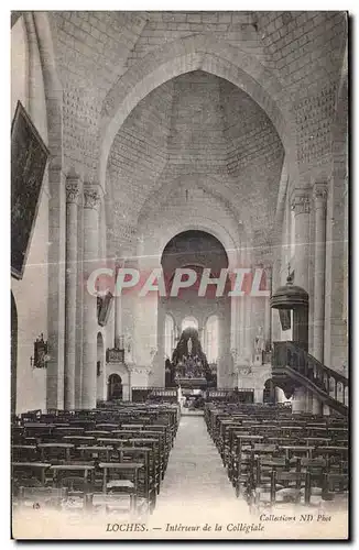 Cartes postales Loches Interieur de la Collegiale