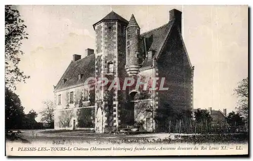 Cartes postales Plessis Les Tours Le Chateau (Monument historique) facade ouest Ancienne demeure