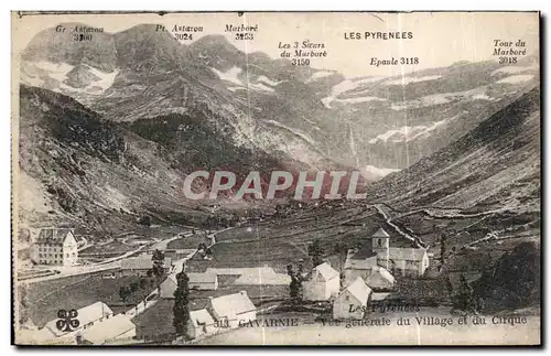 Cartes postales Gavarnie Vue generale de Village et du Cirque