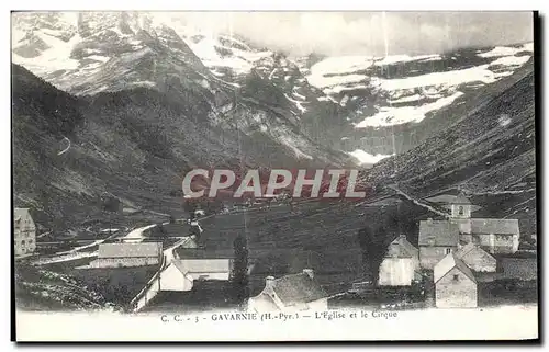 Cartes postales Gavarnie l Eglise et Le Cirque