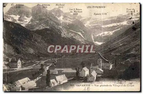 Cartes postales Gavarnie Vue Generale du Village et du Cirque