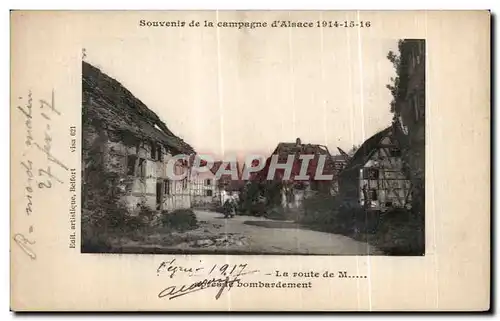 Ansichtskarte AK Souvenir de la campagne d Alsace La route de M apres le bombardement