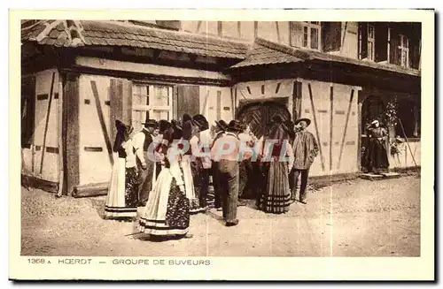 Cartes postales Hoerdt Groupe De Buveurs Folklore costume