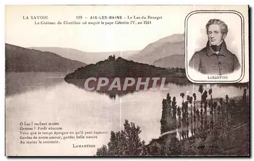 Cartes postales Aix Les Bains Le Lac du Bourget Chatillon Lamartine