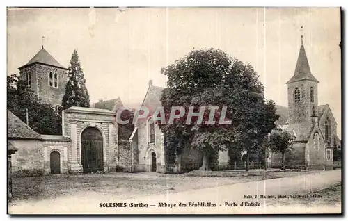 Cartes postales Solesmes Sarthe Abbaye des Benedictins Porte d Entree