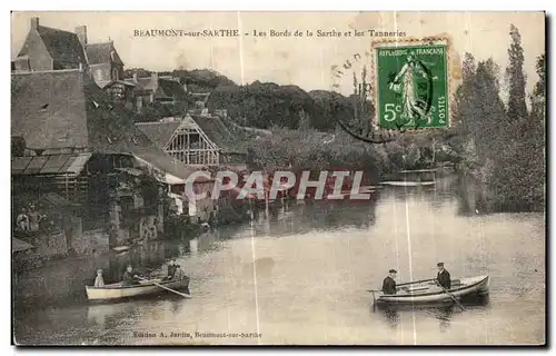 Cartes postales Beaumont sur Sarthe Les Bords de la Sarthe et les Tanneries