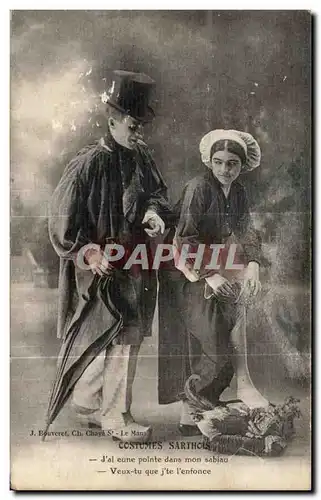 Cartes postales Costumes Sarthois Folklore Costume