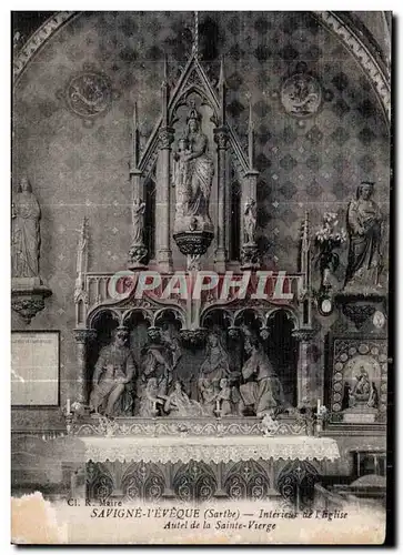 Ansichtskarte AK Savigne l Eveque Sarthe Interieur de l eglise Autel de la Sainte Vierge