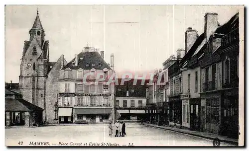 Cartes postales Mamers Sarthe Place Carnot et eglise St Nicolas