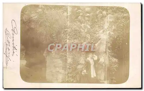 CARTE PHOTO Sarthe Femme dans un jardin Le Mans