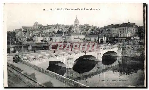 Ansichtskarte AK Le Mans Vue Partielle et Pont Gambetta