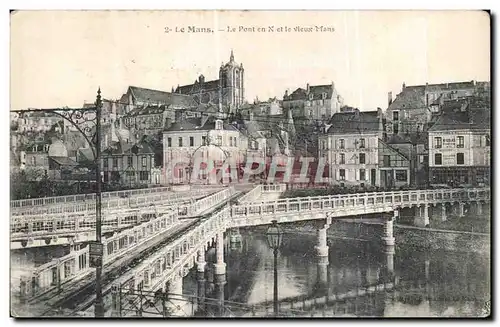 Cartes postales Le Mans Le Pont en X et le vieux Mans