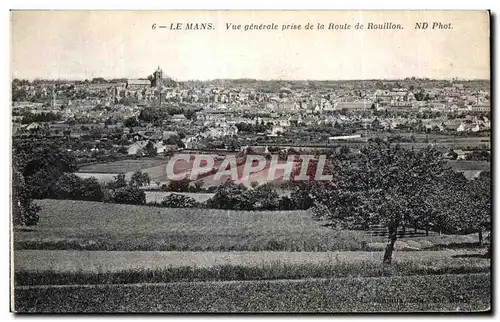 Cartes postales Le Mans Vue generale prise de la Route de Rouillon