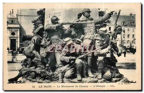 Cartes postales Le Mans Le Monument de Chanzy L Attaque Militaria