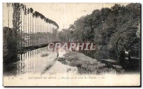 Cartes postales Environs du Mans Paysage sur les bords de I Huisne