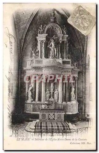 Cartes postales Le Mans Interieur de I Eglise Notre Dame de la Couture