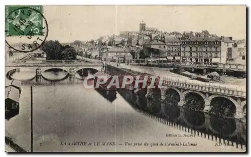 Cartes postales Le Mans La Sarthe Vue Generale Prise du Quai de L Amiral Lalande Train