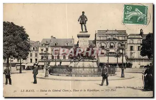 Cartes postales Le Mans Statue du General Cbanry Place de la Republique