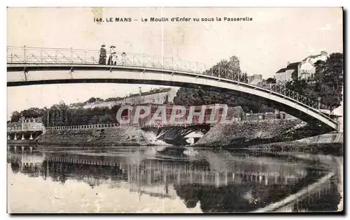 Ansichtskarte AK Le Mans Le Moulln d Enfer Vu Sous la Passerelle