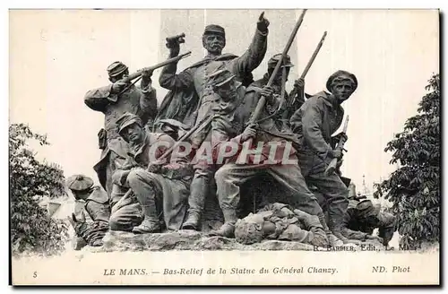 Ansichtskarte AK Le Mans Bas Relief de la Statue du General Chanzy Militaria