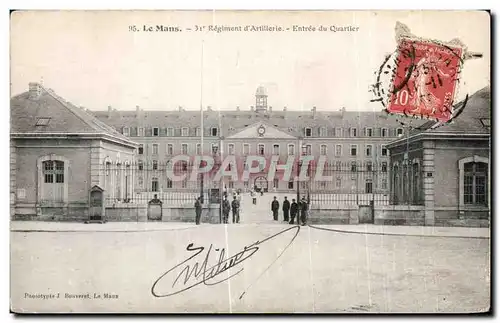 Cartes postales Le Mans Regiment d Artillerle Entree du Quartier Militaria