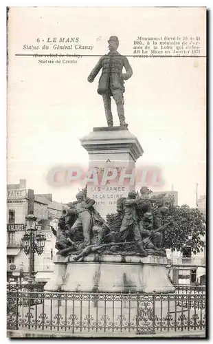 Ansichtskarte AK Le Mans Statue du General Chanzy Statue de Crank militaria