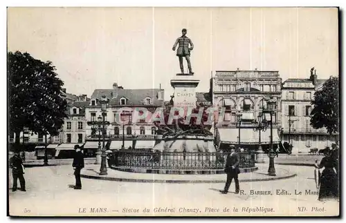 Cartes postales Le Mans Statue du General Chanzy Place de la Republique Militaria