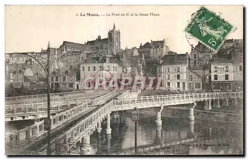 Cartes postales Le Mans Le Pont en X et le vieux Mans