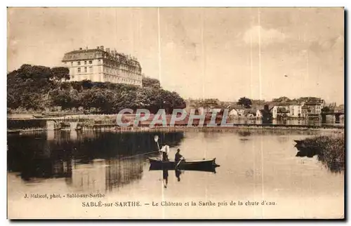 Ansichtskarte AK Sable Sur Sarthe Le Chateau et la Sarthe pris de la chute d eau