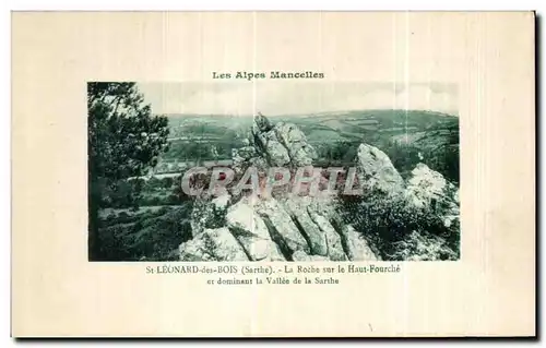 Cartes postales St Leonard des Bois Alpes Mancelles La roche sur le Haut Fourche et dominant la vallee de la Sar