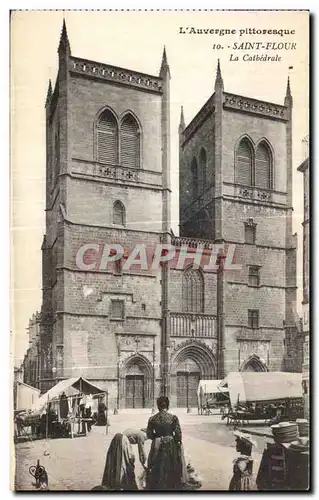 Ansichtskarte AK L Auvergne pittoresque Saint Flour La Cathedrale le marche