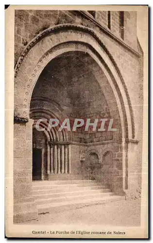 Cartes postales Cantal Le Porche de l Eglise romane de Salers