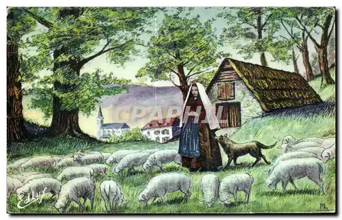 Cartes postales Lourdes A Bartres Bernadette fut bergere Moutons Sheep