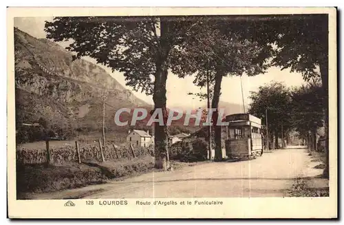 Cartes postales Lourdes Route d Argeles et le Funiculaire