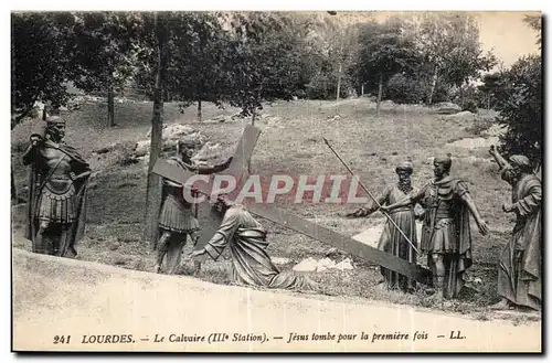 Cartes postales Lourdes Le Calvair (III Station) Jesus tombe pour la premiere fois