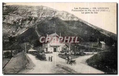 Cartes postales Les Pyrenees Lourdes Funiculaire du Pic du Jer La gare du bas