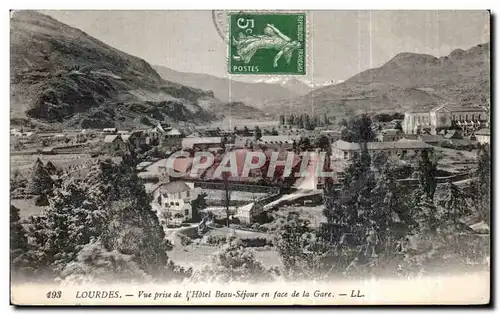 Cartes postales Lourdes Vue prise de I Hotel Beau Sejour en face de la Gare